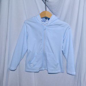Tutto Piccolo Baby Blue Cotton Zip Jacket Striped Patches Elbow